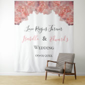 Tenture Élégant Mariage de cadre de couleur rose corail (En situation)