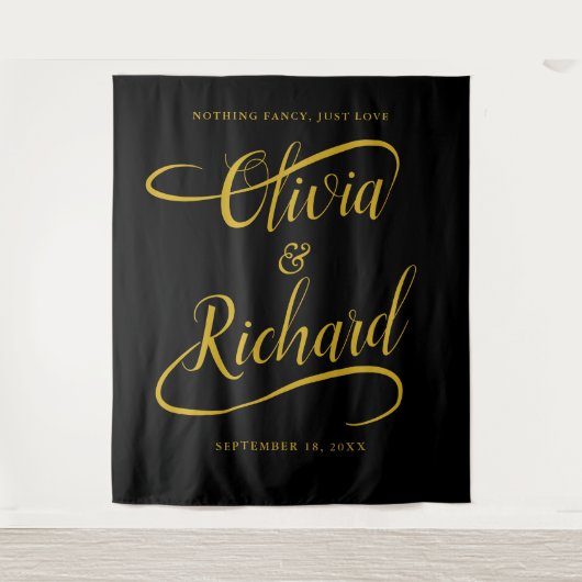 Tenture Élégant Mariage de calligraphie manuscrite en or (Devant)