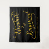 Tenture Élégant Mariage de calligraphie manuscrite en or (Devant)