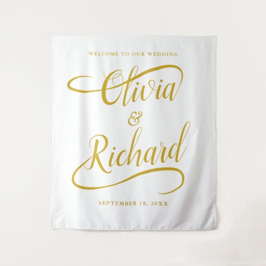 Tenture Élégant Mariage de calligraphie manuscrite Gold Sw (Devant)
