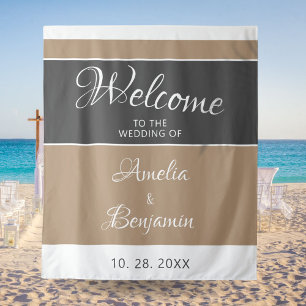 Tenture Élégant Mariage de script gris clair simple