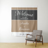 Tenture Élégant Mariage de script gris clair simple (En situation)
