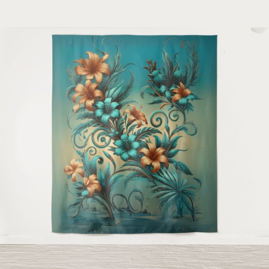 Tenture Elégant Mariage d'Iridescente Tropicale (Devant)