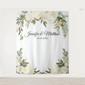 Tenture Élégant Mariage en ivoire rose floral ARRIÈRE-PAPI (Devant)