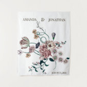 Tenture Elégant Mariage Fleur sauvage Photo Booth Backdrop (Devant)