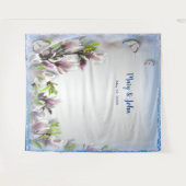 Tenture Elégant Mariage papillon floral violet fond (Devant (Horizontal))