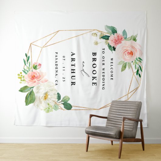 Tenture Elégant Mariage personnalisé fond photo (En situation (horizontale))