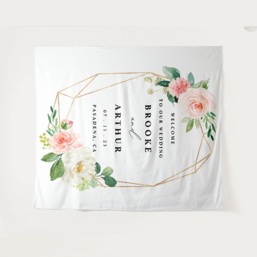 Tenture Elégant Mariage personnalisé fond photo (Devant (Horizontal))