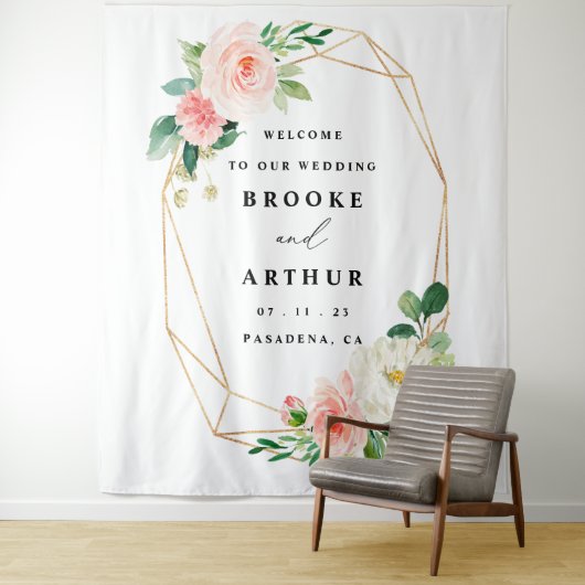 Tenture Elégant Mariage personnalisé fond photo (En situation)