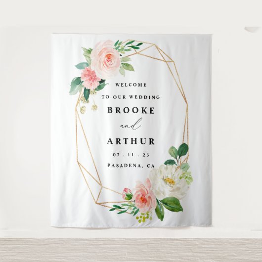 Tenture Elégant Mariage personnalisé fond photo (Devant)