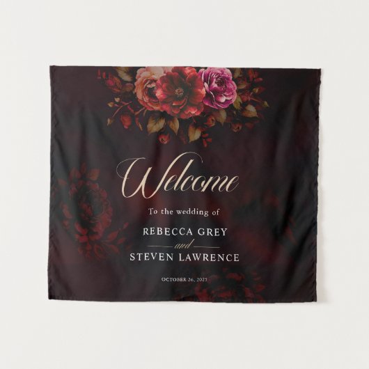 Tenture Elégant mariage rouge noir et noir (Devant (Horizontal))