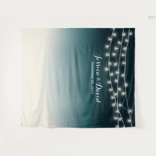 Tenture Élégant Mariage Turquoise à chaînes de caractères (Devant (Horizontal))