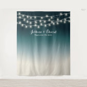 Tenture Élégant Mariage Turquoise à chaînes de caractères  (Devant)