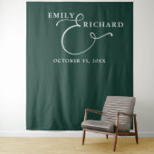 Tenture Elégant Mariage vert émeraude fond photo (En situation)