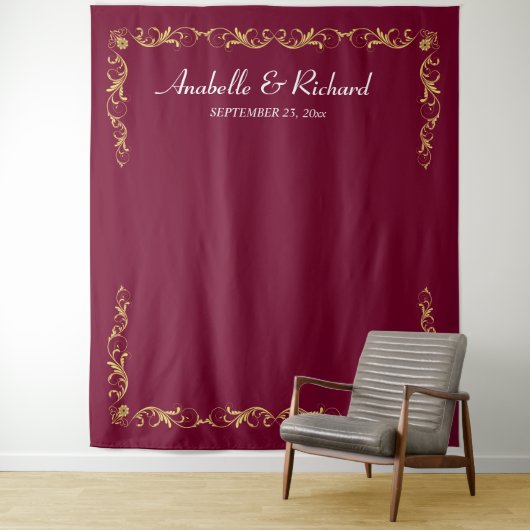 Tenture Elégant Mariage victorien Photo Booth Backdrop (En situation)