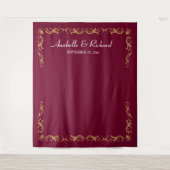 Tenture Elégant Mariage victorien Photo Booth Backdrop (Devant)