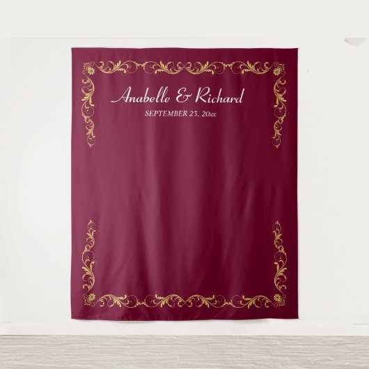Tenture Elégant Mariage victorien Photo Booth Backdrop (Devant)
