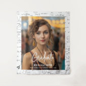 Tenture Elégant mathématiques blanches - photo écrite à la (Devant)