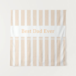 Tenture Élégant 'Meilleur Papa' Personnalisé à Rayures