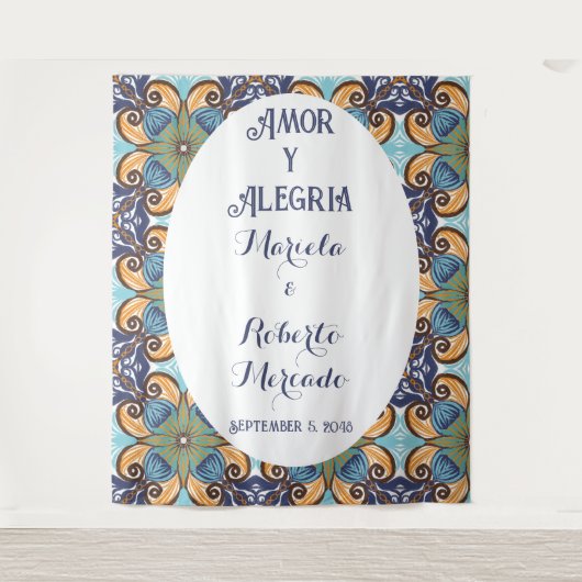 Tenture Elégant mexicain Floral Talavera Mariage fond (Devant)