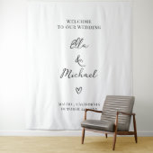 Tenture Elegant Minimalist Wedding Welcome Sign - Tapestry (En situation)
