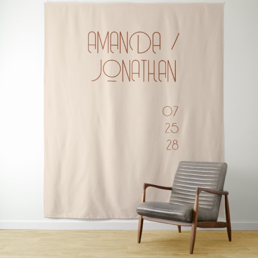 Tenture Elégant minimaliste amande Pastel Mariage fond (En situation)
