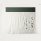 Tenture Élégant minimaliste vert et crème (Devant (Horizontal))