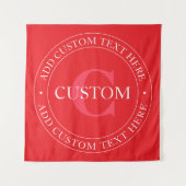 Tenture Élégant Modèle de texte circulaire modifiable roug (Devant)