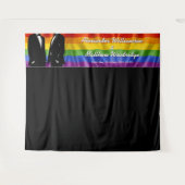 Tenture Elegant Modern Gay Men Rainbow Wedding Backdrop (Devant (Horizontal))