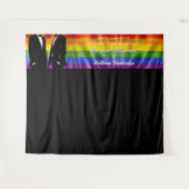 Tenture Elegant Modern Gay Men Rainbow Wedding Backdrop (Devant (Horizontal))