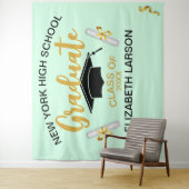 Tenture Élégant moderne cadre doré supérieur noir (En situation)