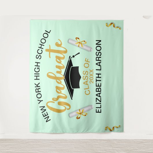 Tenture Élégant moderne cadre doré supérieur noir (Devant)