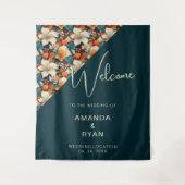 Tenture Élégant Motif à fleurs tropicales Mariage (Devant)