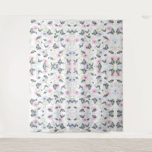 Tenture Elégant motif de fleurs et papillons modernes