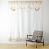 Tenture Élégant Motif d'or Mariage indien (En situation)