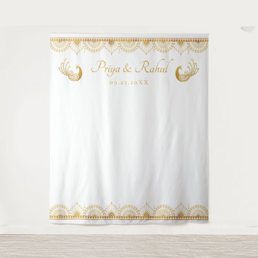 Tenture Élégant Motif d'or Mariage indien (Devant)