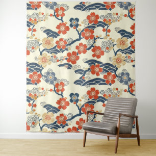 Tenture Élégant Motif sans couture en fleur de cerisier (1