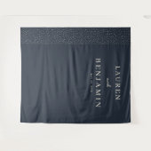 Tenture Elegant Navy Dotted Line (Devant (Horizontal))