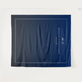 Tenture Elegant Navy Initials (Devant (Horizontal))