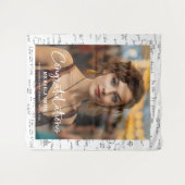 Tenture Elégant noir blanc math photo Graduation (Devant (Horizontal))