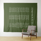 Tenture Élégant Olive Green Mariage Siating Chart Fabric (En situation (horizontale))