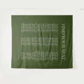 Tenture Élégant Olive Green Mariage Siating Chart Fabric (Devant (Horizontal))