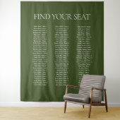Tenture Élégant Olive Green Mariage Siating Chart Fabric (En situation)