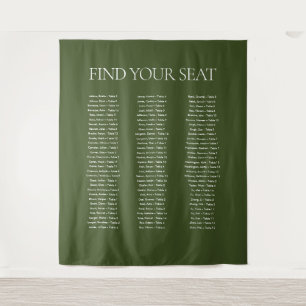 Tenture Élégant Olive Green Mariage Siating Chart Fabric