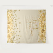 Tenture Élégant Or Douce 16 Paillettes Confettis Floral (Devant (Horizontal))