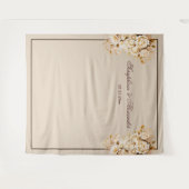 Tenture Elégant or & ivoire Floral Mariage fond (Devant (Horizontal))