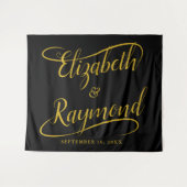 Tenture Élégant or manuscrit avec fioritures calligraphie (Devant (Horizontal))