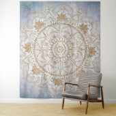 Tenture Elégant or Oeil Soleil Lune Mandala Design (En situation)