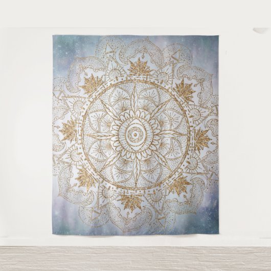 Tenture Elégant or Oeil Soleil Lune Mandala Design (Devant)