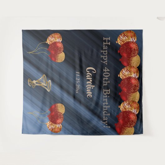 Tenture Elégant or & Parties scintillant Ballons rouges An (Devant (Horizontal))